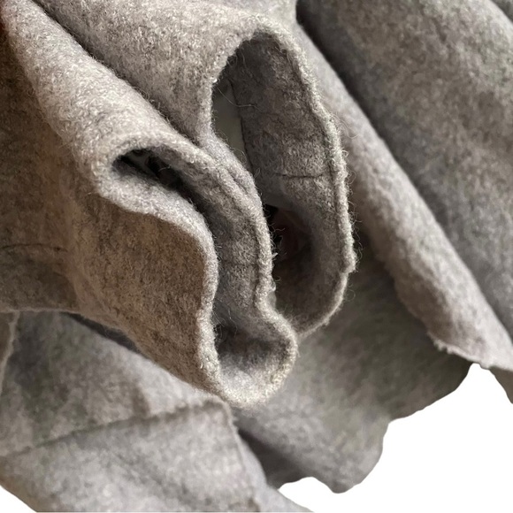 HALOGEN Grey Boiled Wool Blend Draped Fall Winter Open Waterfall Jacket Coat M - Picture 5 of 6